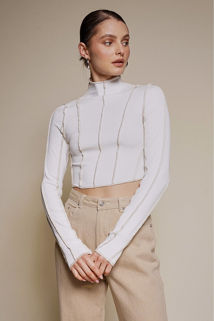 MOSCATO BIANCO LADIES KNIT CONTRAST TOP