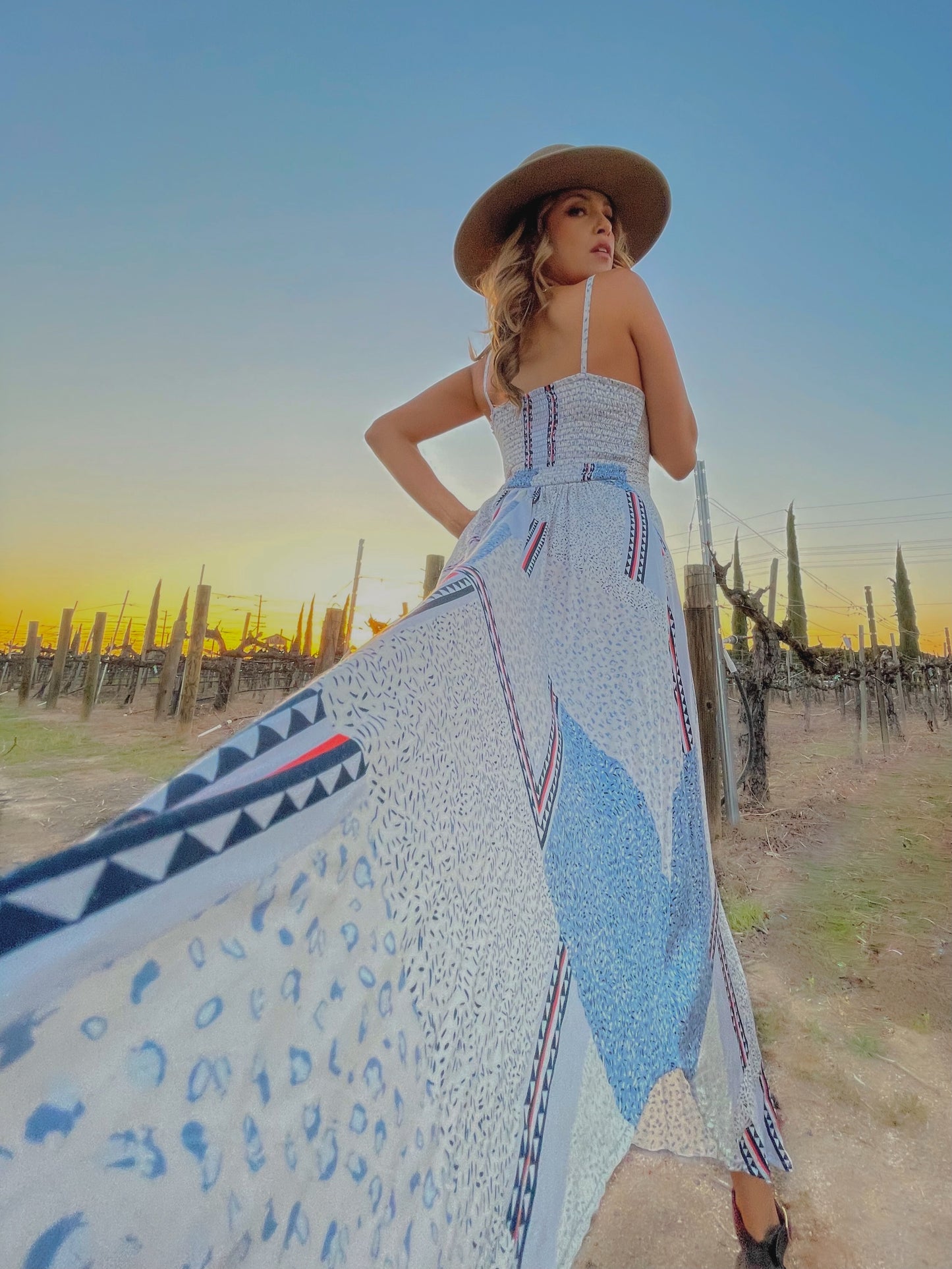 MOSAIC PRINT SATIN DRESS