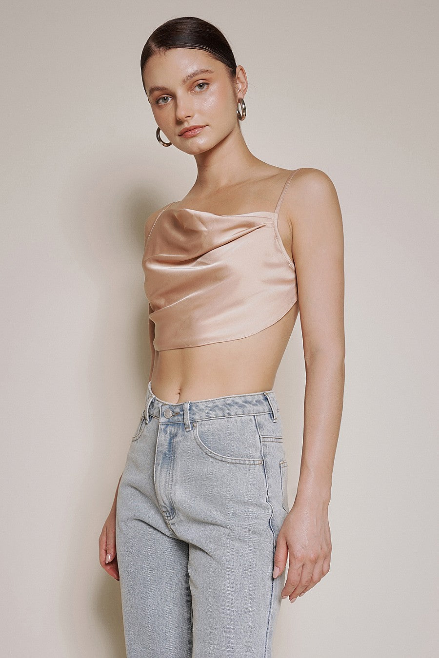 NOT YOUR SWEETHEART SATIN CROP TOP