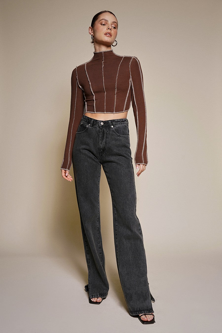 MOSCATO BIANCO LADIES KNIT CONTRAST TOP