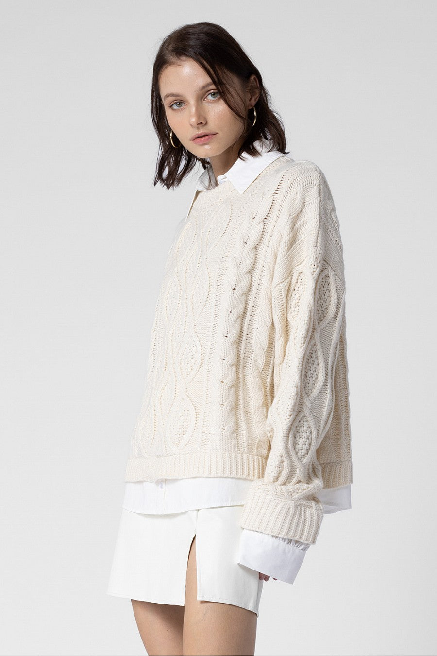 Universitaria Knitted Sweater with Detachable Collar