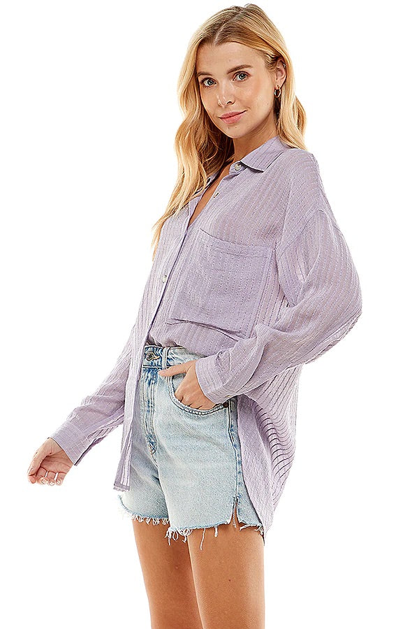 The Lavender Fields Button Up