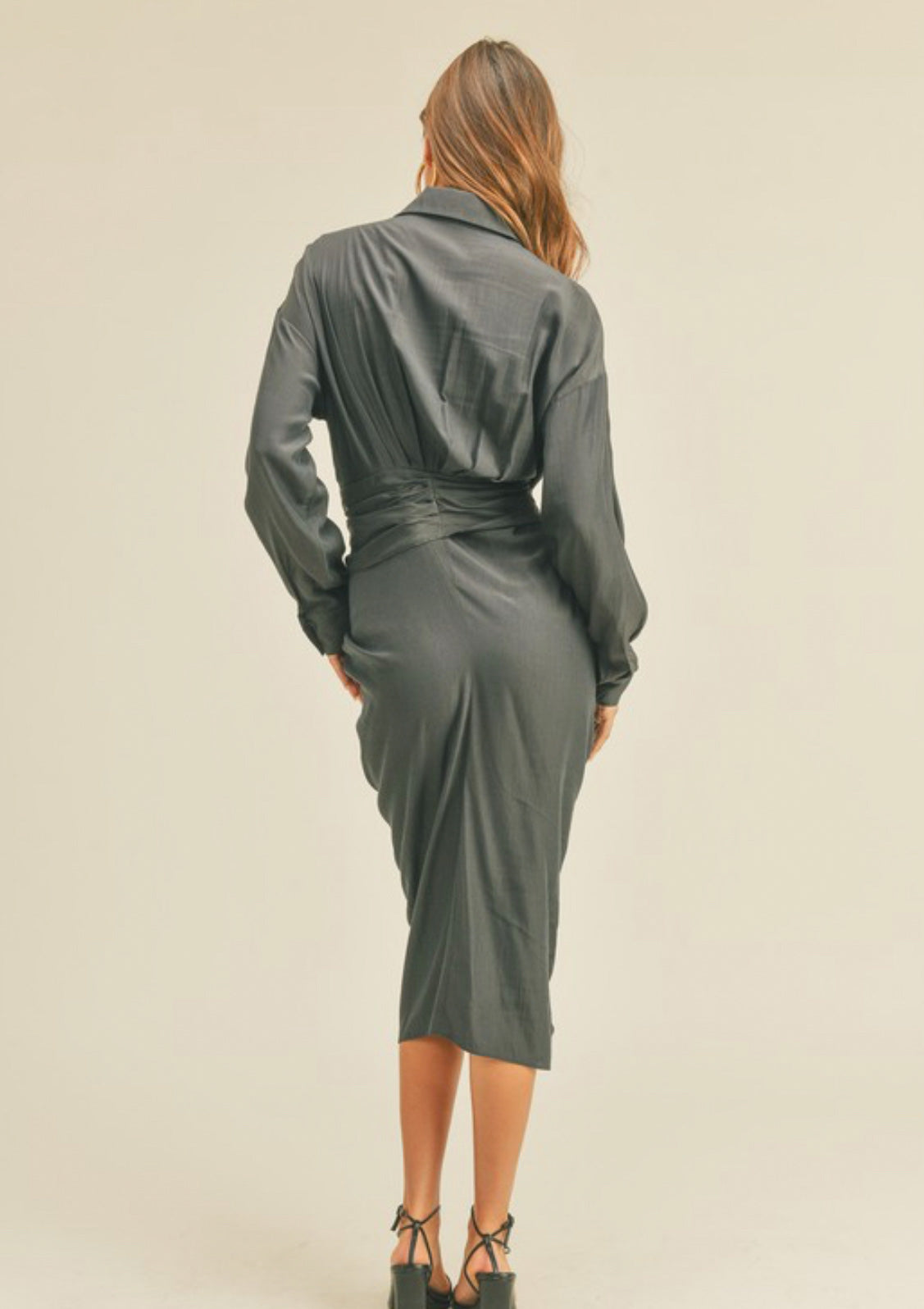 Seducing Silk Shirt Dress