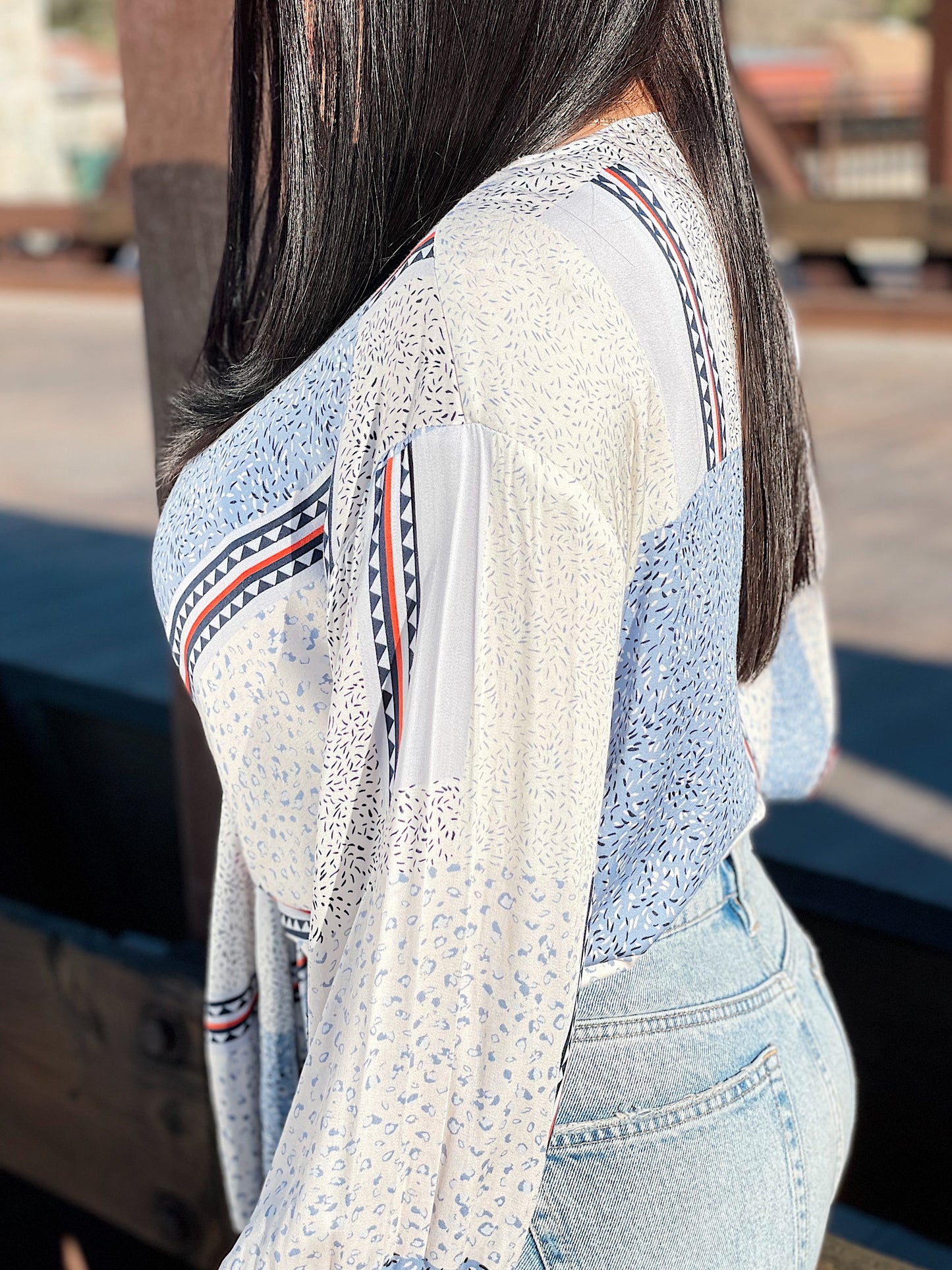 MOSAIC PRINT SATIN TOP