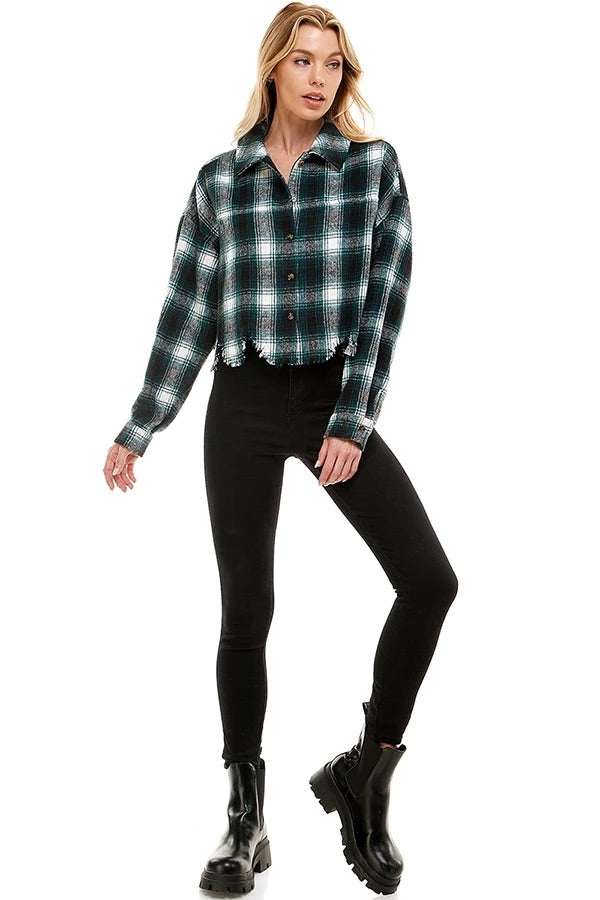 FEELING TOASTY CROPPED FLANNEL