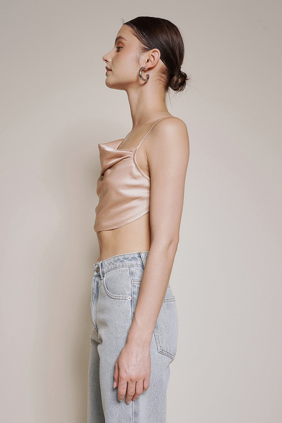 NOT YOUR SWEETHEART SATIN CROP TOP