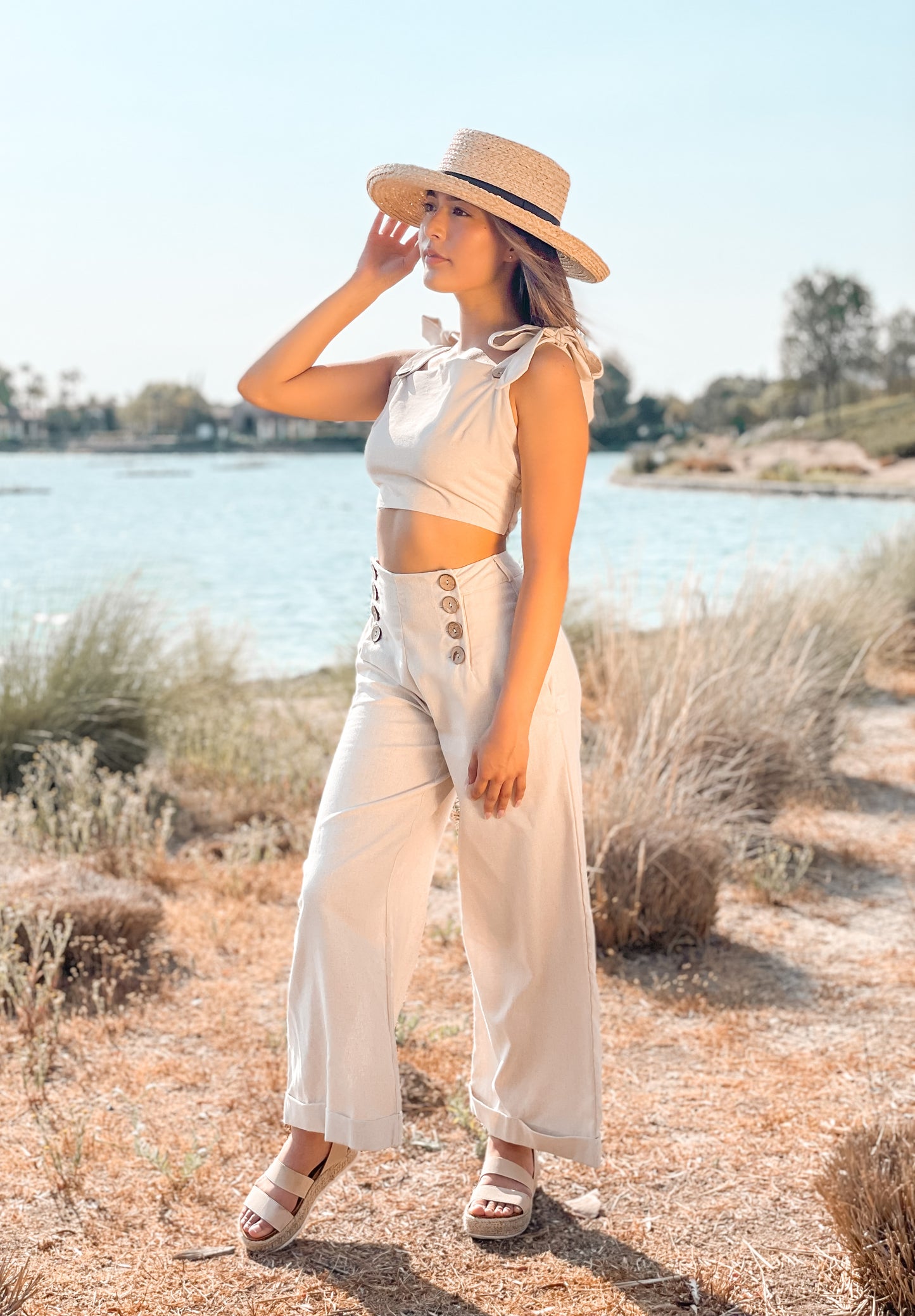 KHAKI 2-PIECE JUMPSUIT