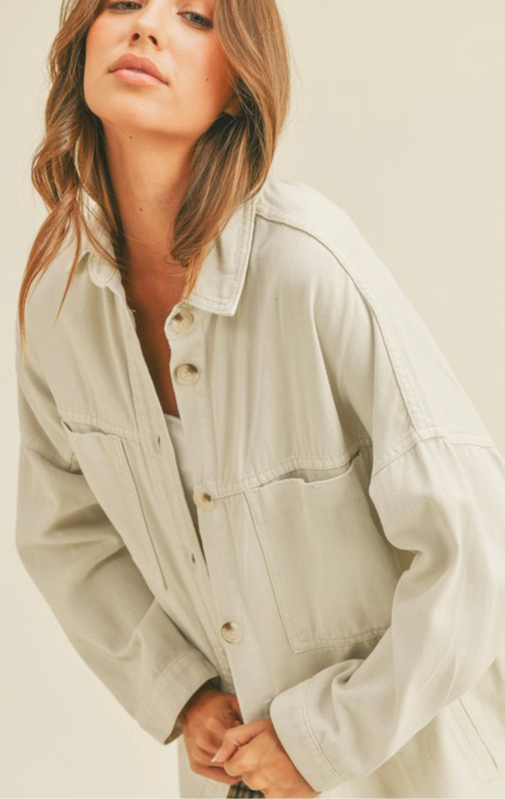 Washed Cotton Casual Shacket