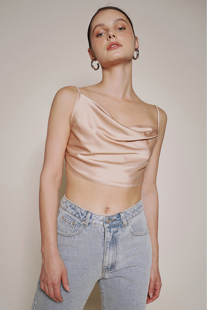 NOT YOUR SWEETHEART SATIN CROP TOP