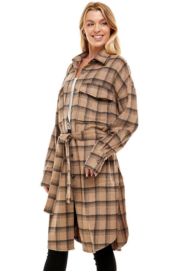 Blushed Plaid Coat