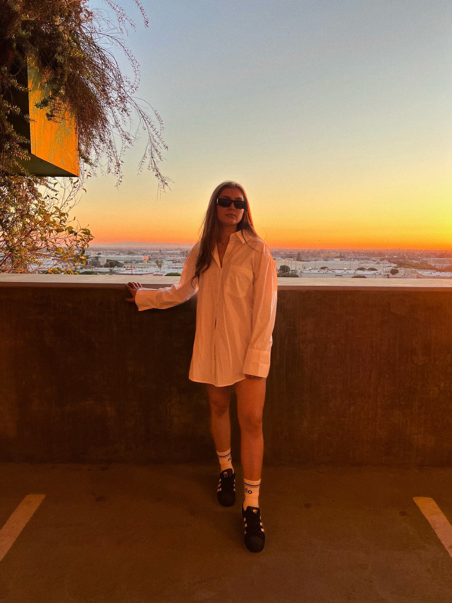 Flat White Oversized Shirt Dress
