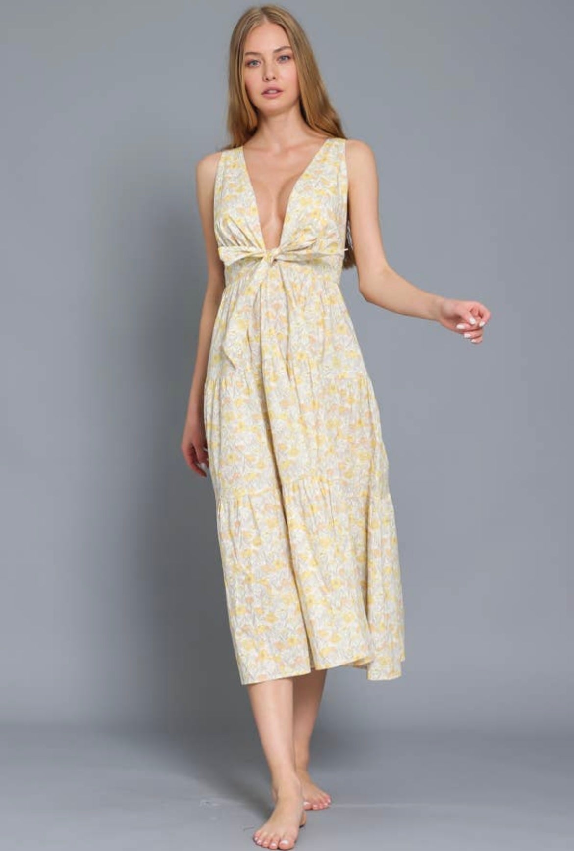 Little Miss Sunshine Tiered Midi Dress