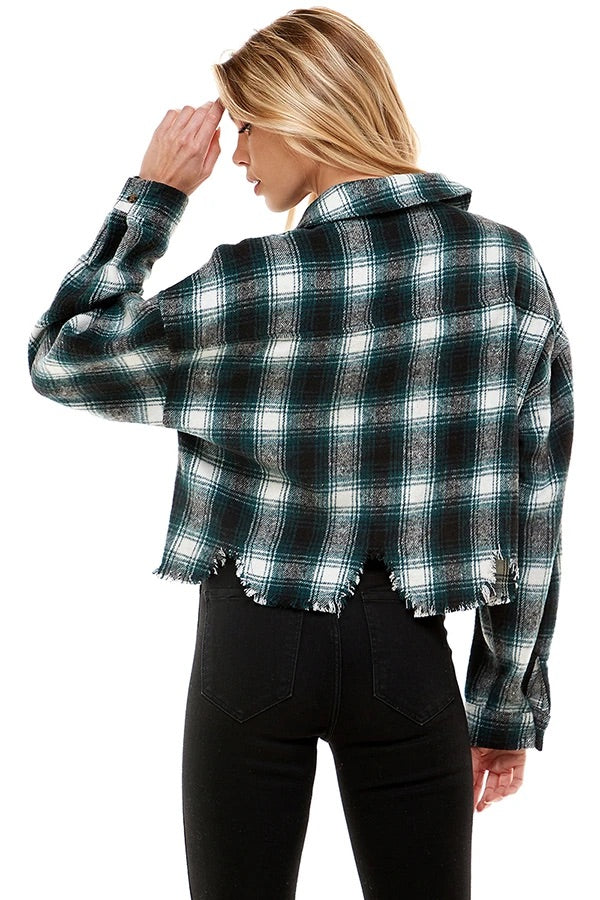 FEELING TOASTY CROPPED FLANNEL