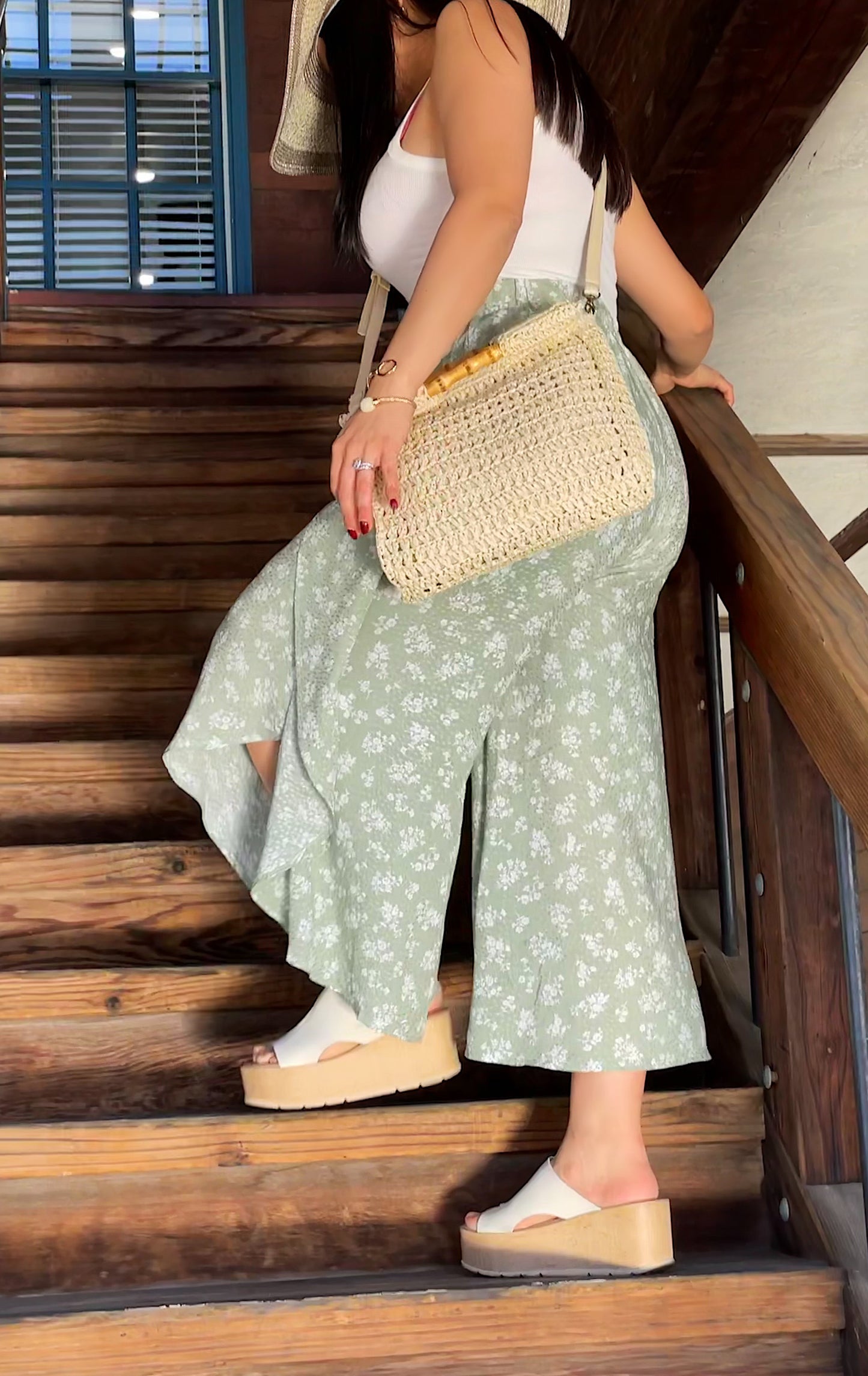 CABANA NIGHTS BEIGE WOVEN TOTE BAG