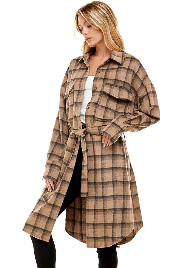 Blushed Plaid Coat