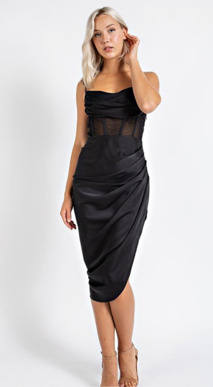 Cocktail Hour Midi Slit Dress