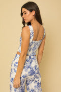 Agave Floral Linen Top