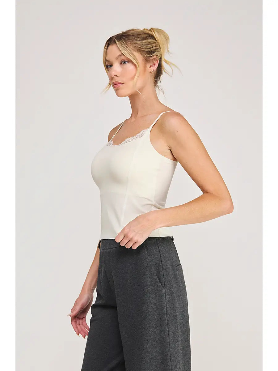 Just There Cami Top with Eyelet Trim