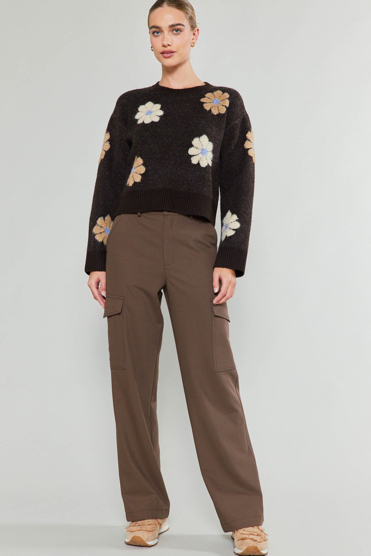 Flower Motif Sweater