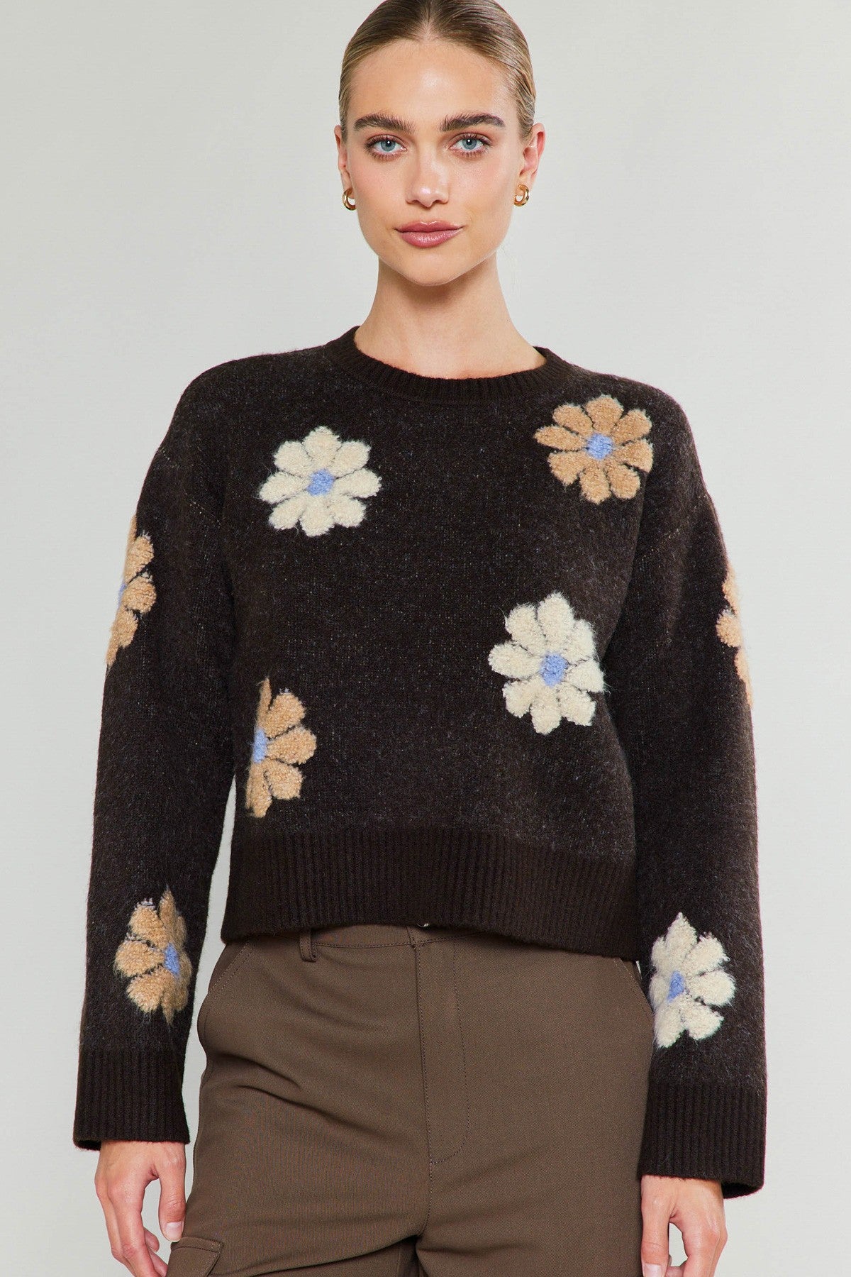 Flower Motif Sweater