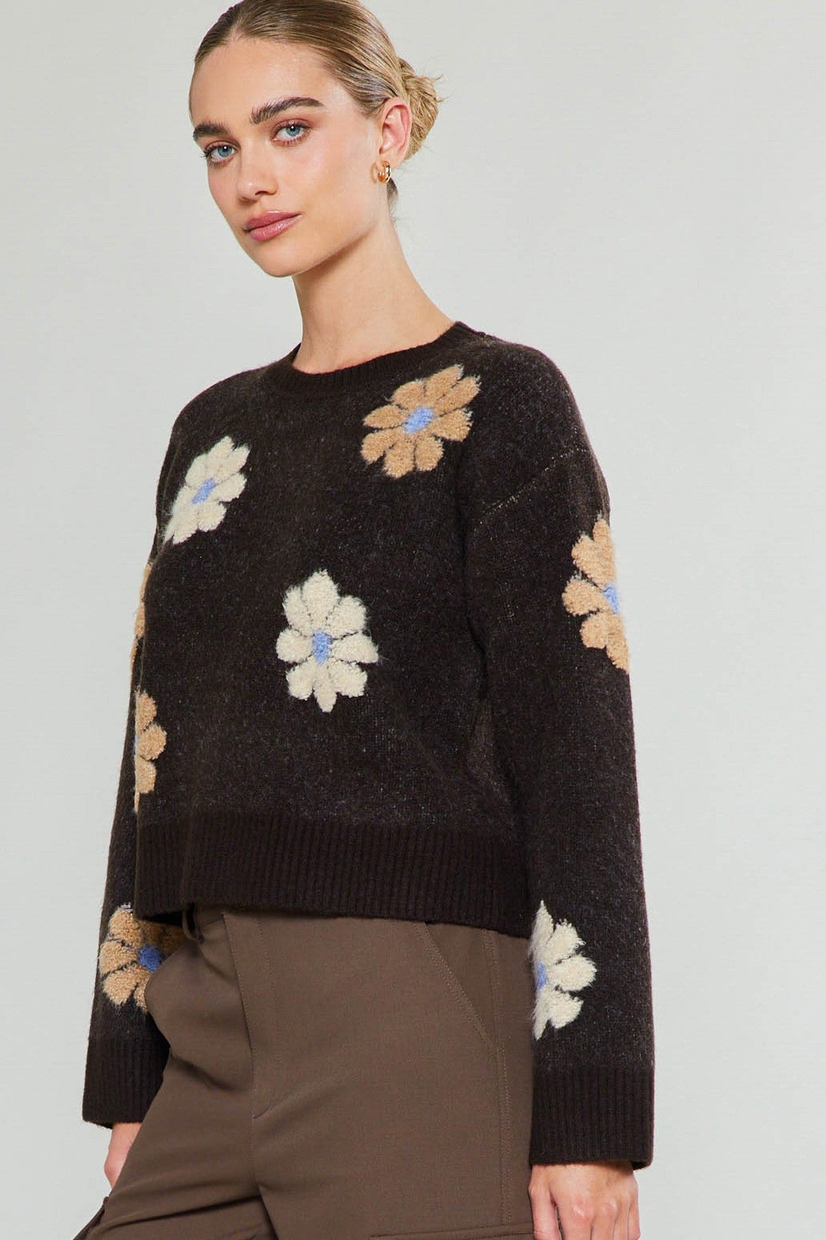 Flower Motif Sweater