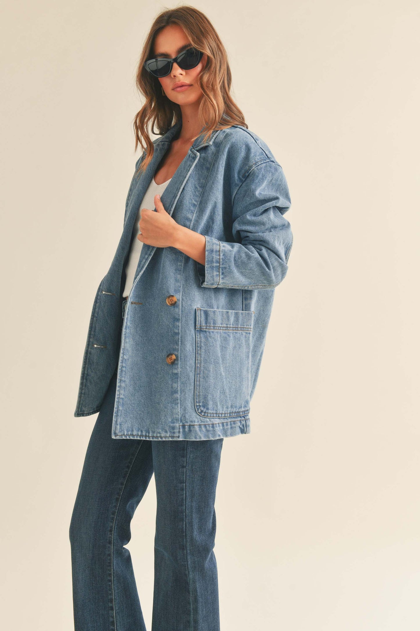 Danielle Denim Oversized Blazer