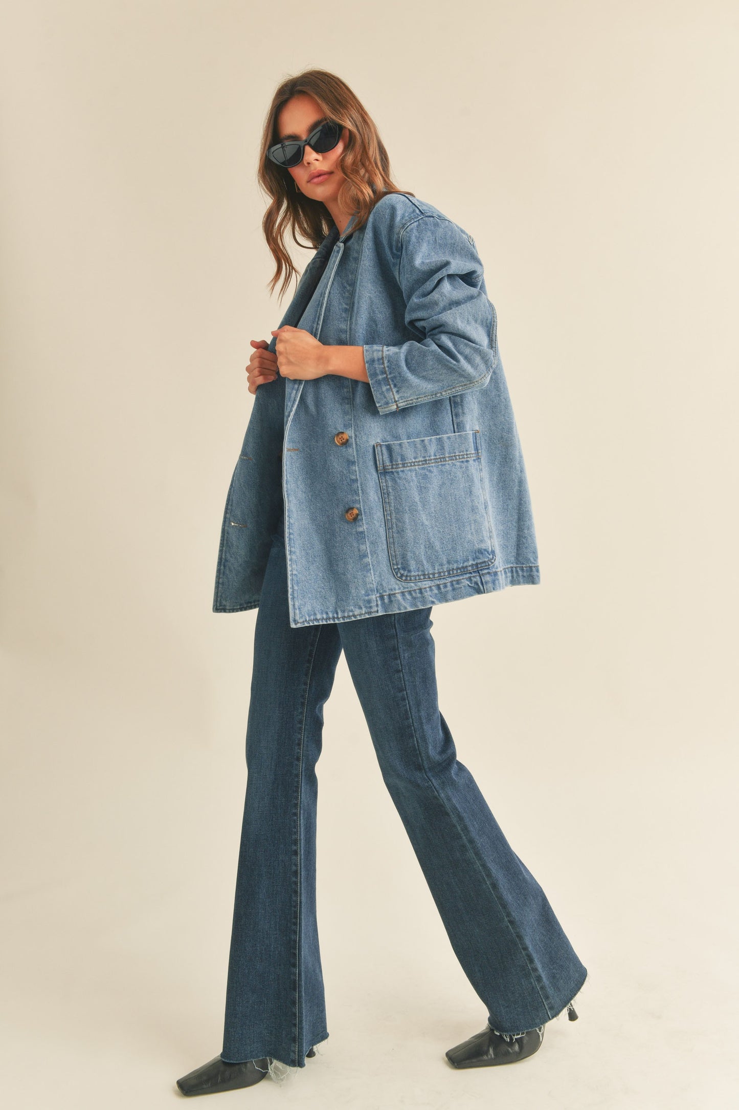 Danielle Denim Oversized Blazer