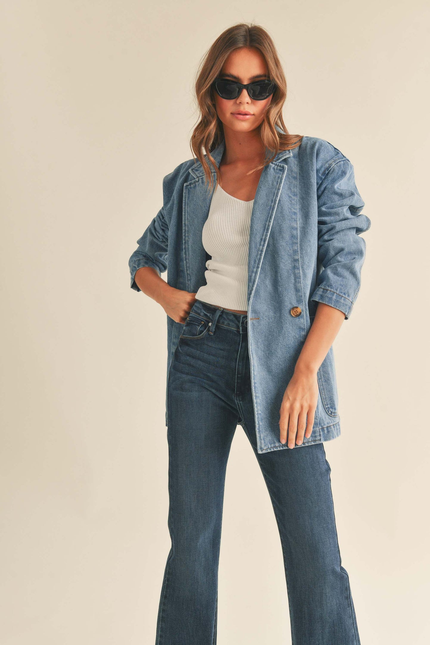 Danielle Denim Oversized Blazer