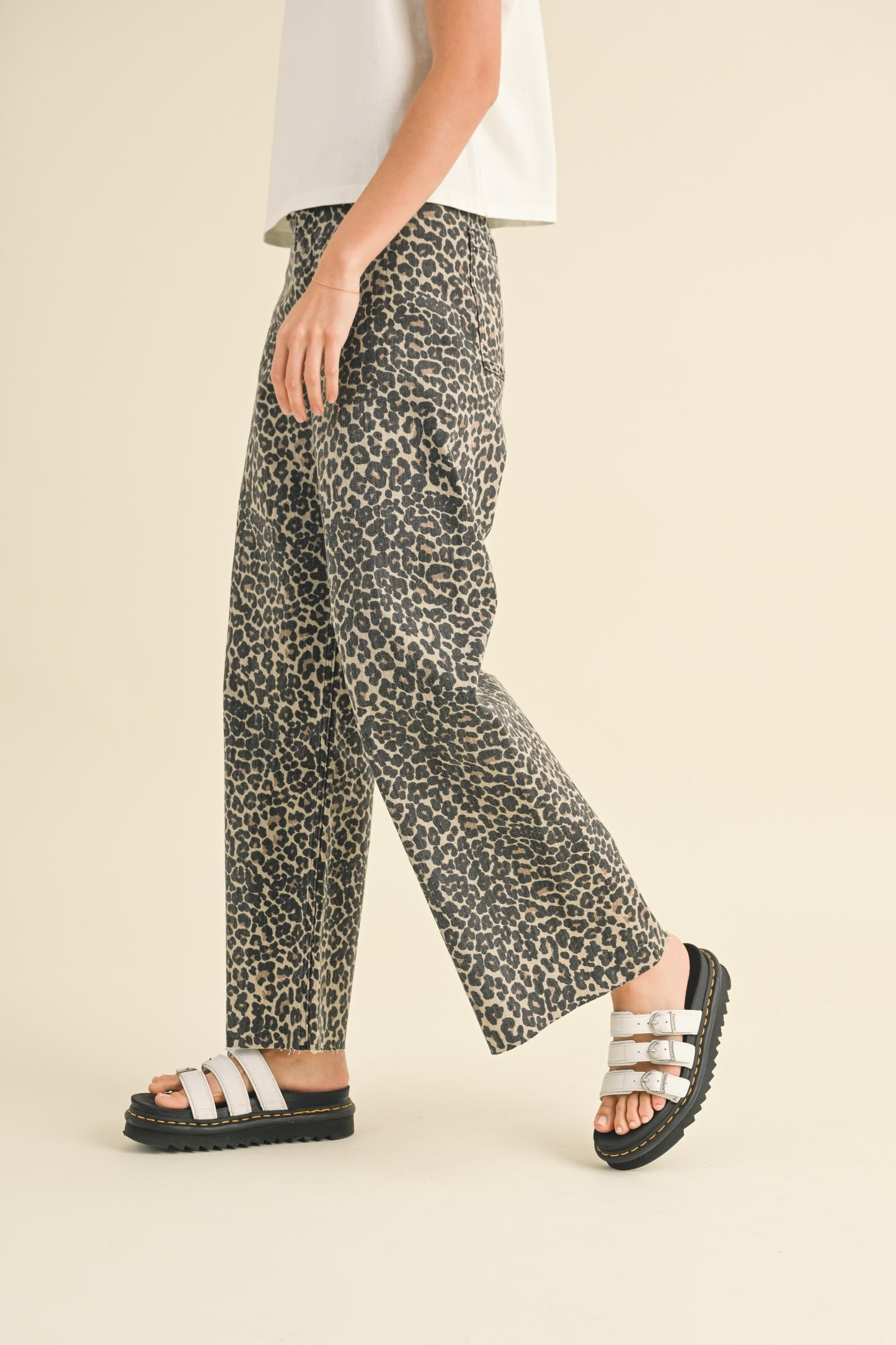 Reina Leopard Print WIDE LEG Pants