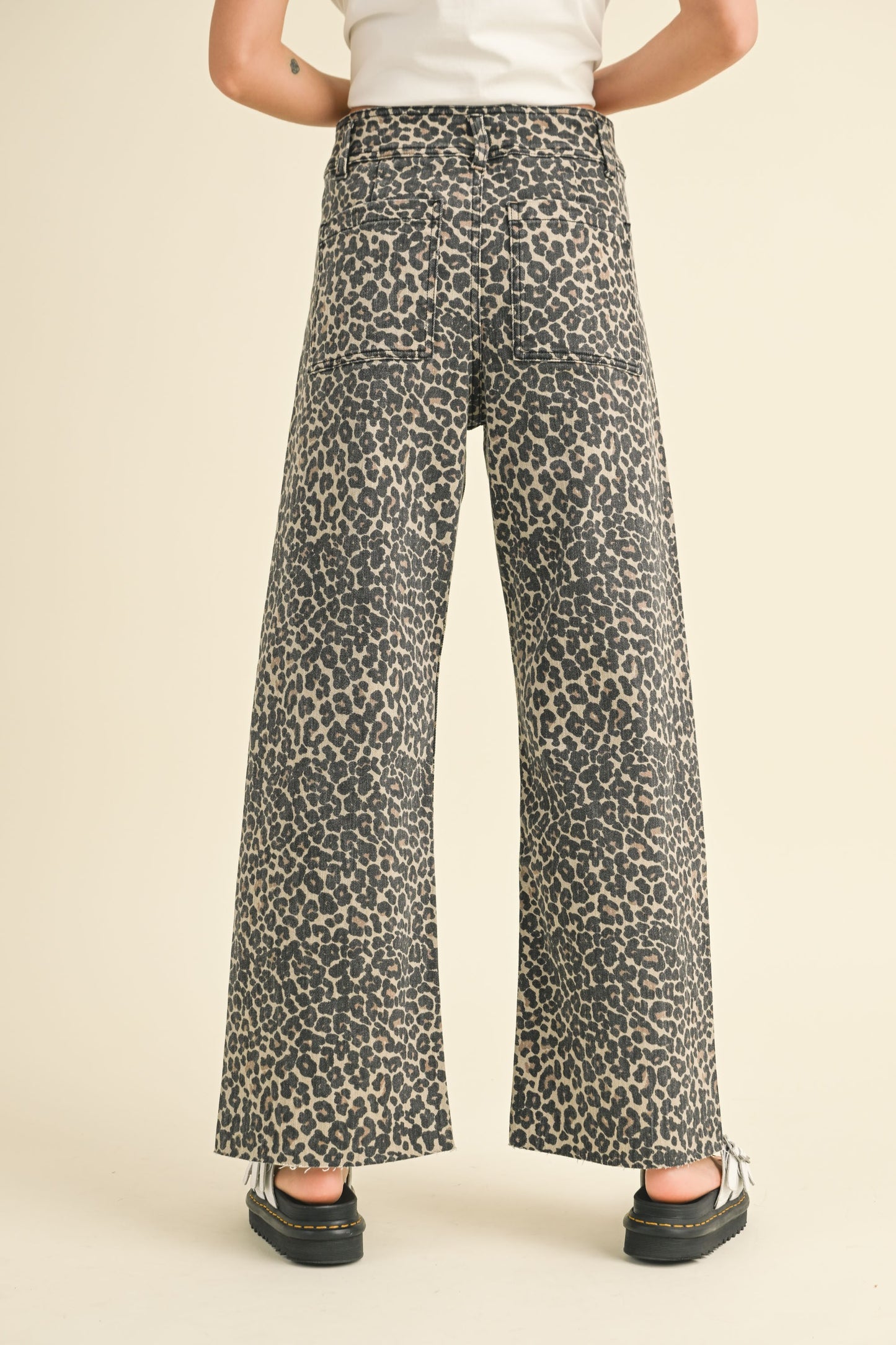 Reina Leopard Print WIDE LEG Pants