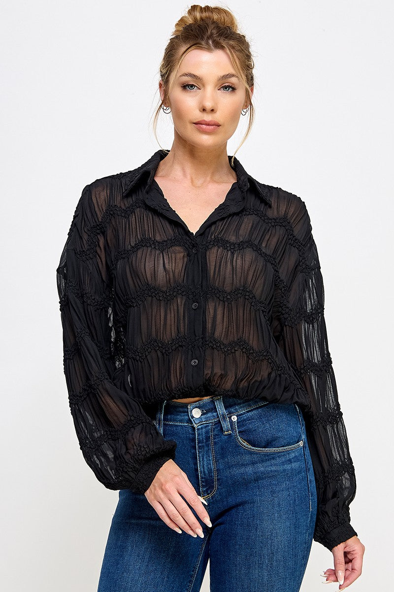 Carla Romantic Sheer Blouse