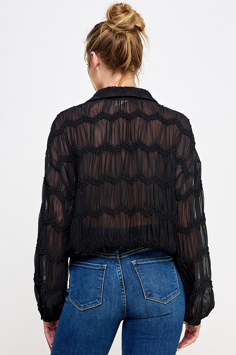 Carla Romantic Sheer Blouse