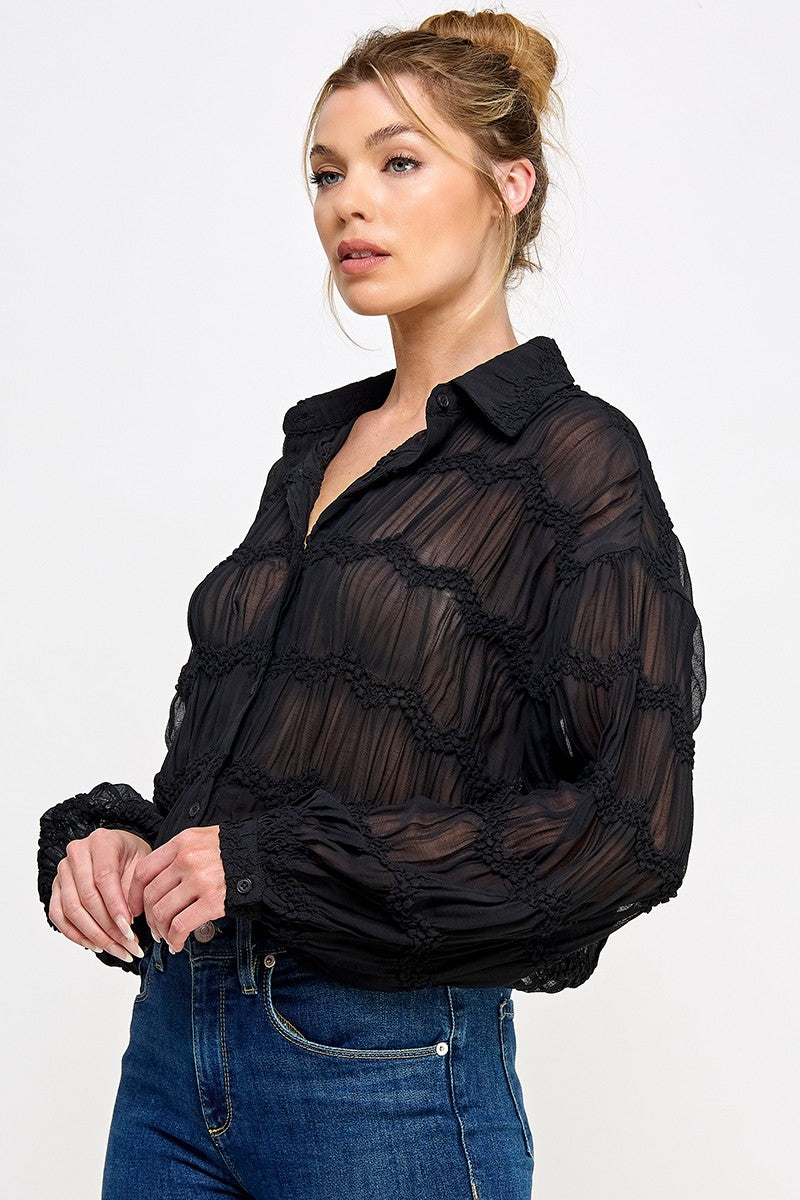 Carla Romantic Sheer Blouse