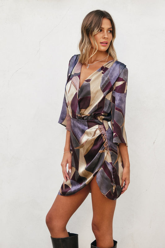 Notable Sensation Surplice Mini Dress