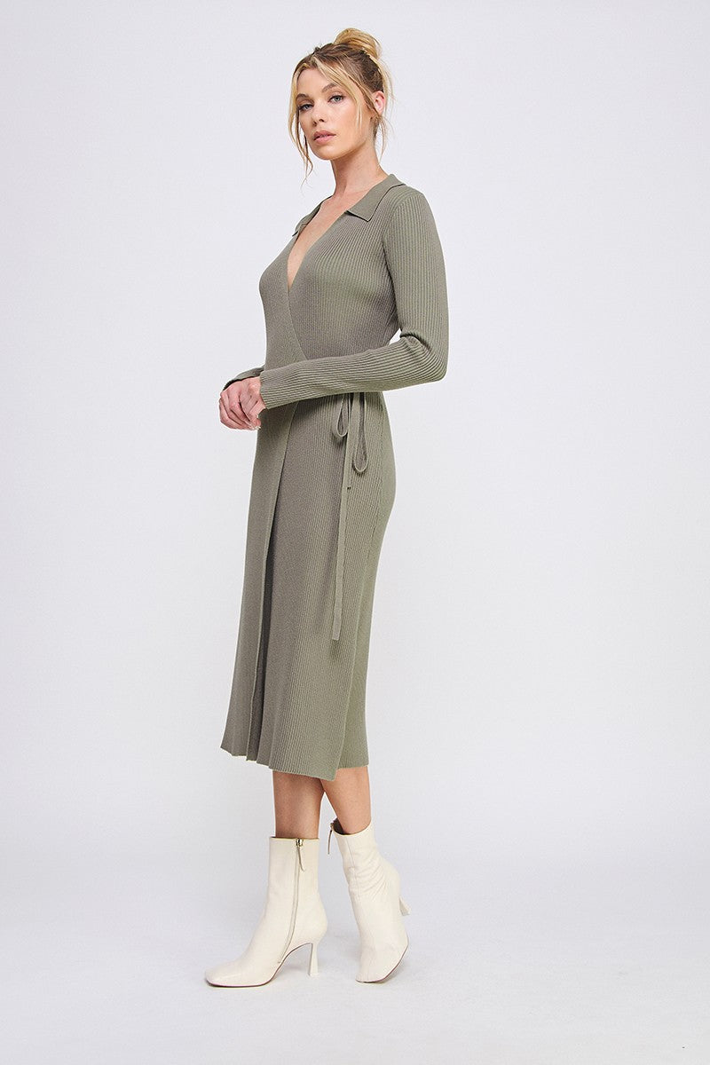 Under the Mistletoe Wrap Maxi Dress