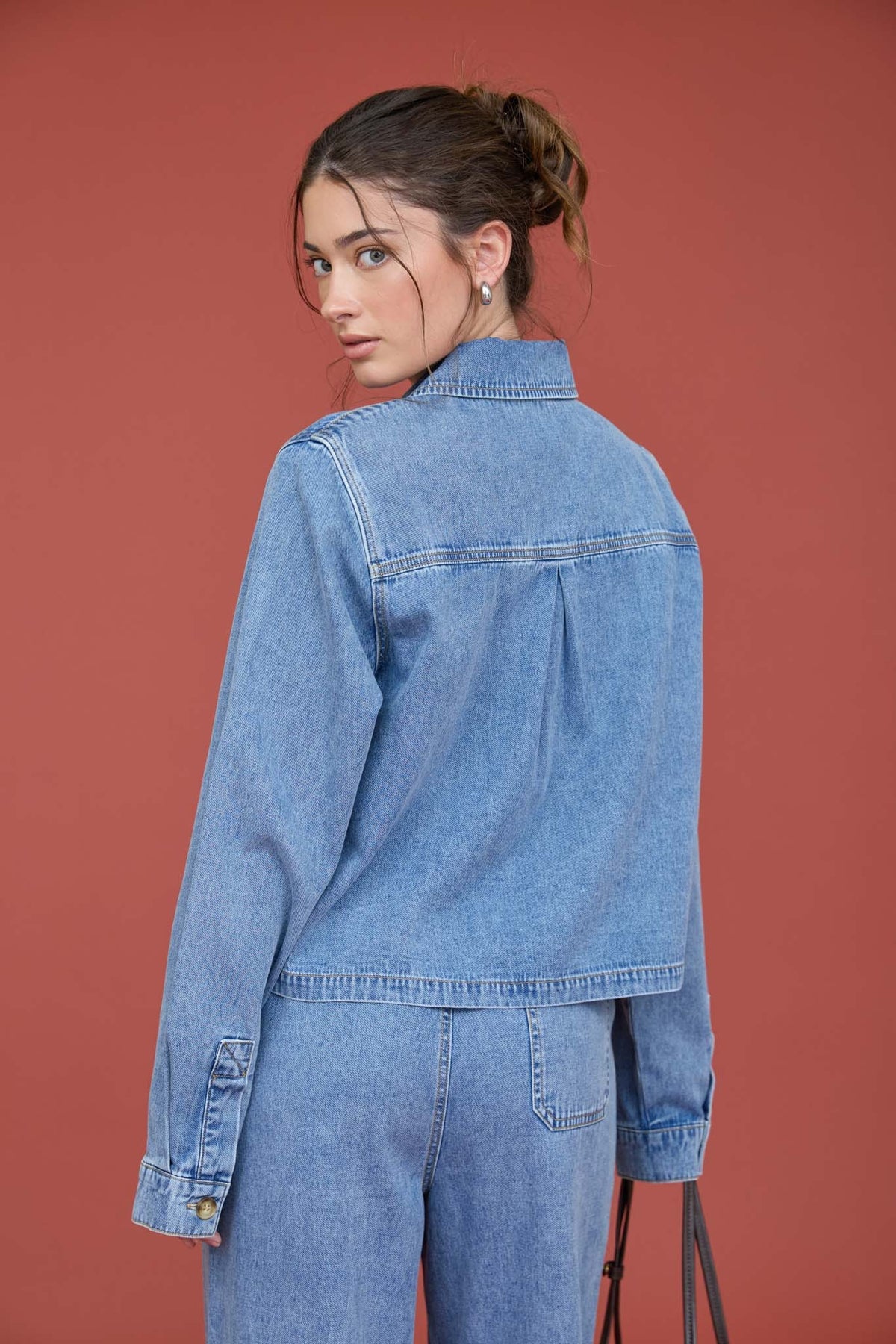 Denim Queen Acid Wash Button Up