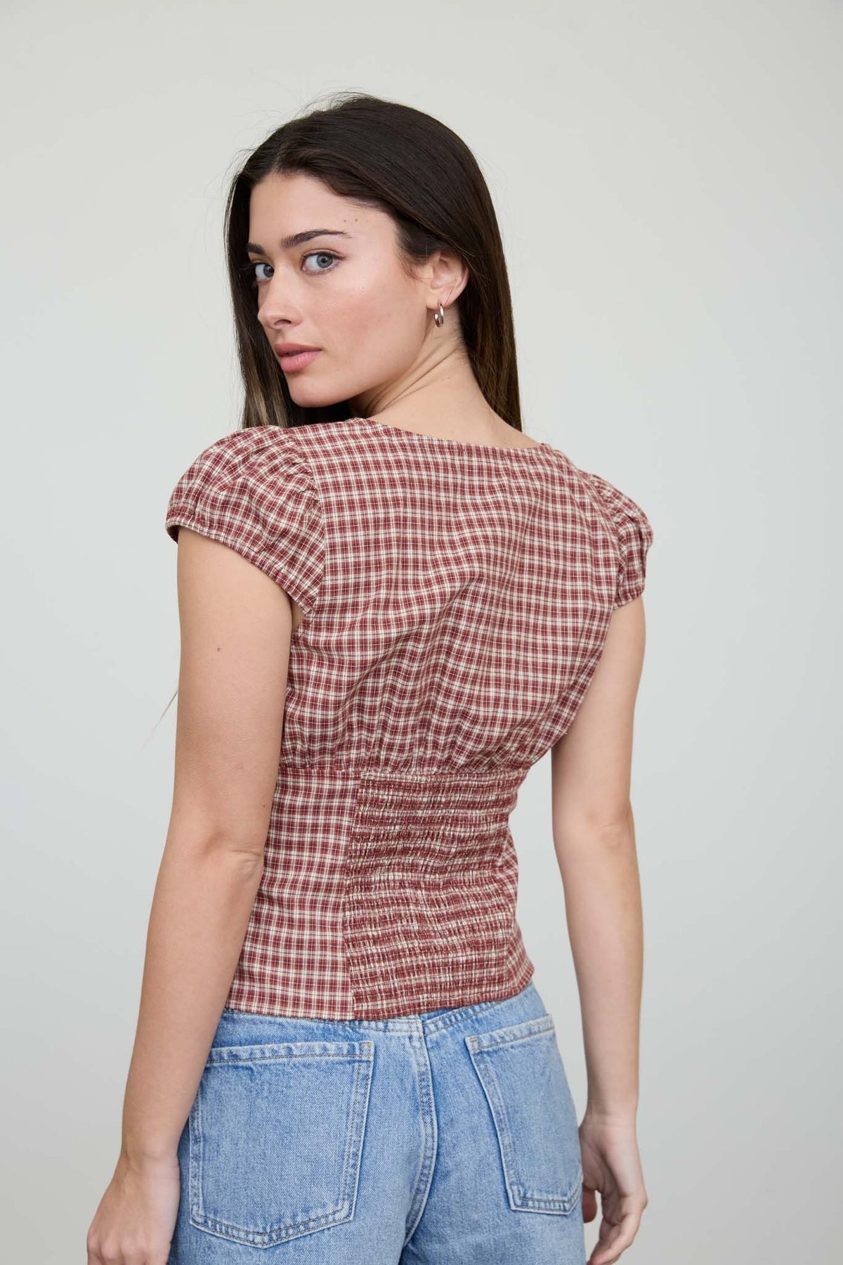 Burgundy Spiced Button Down Top