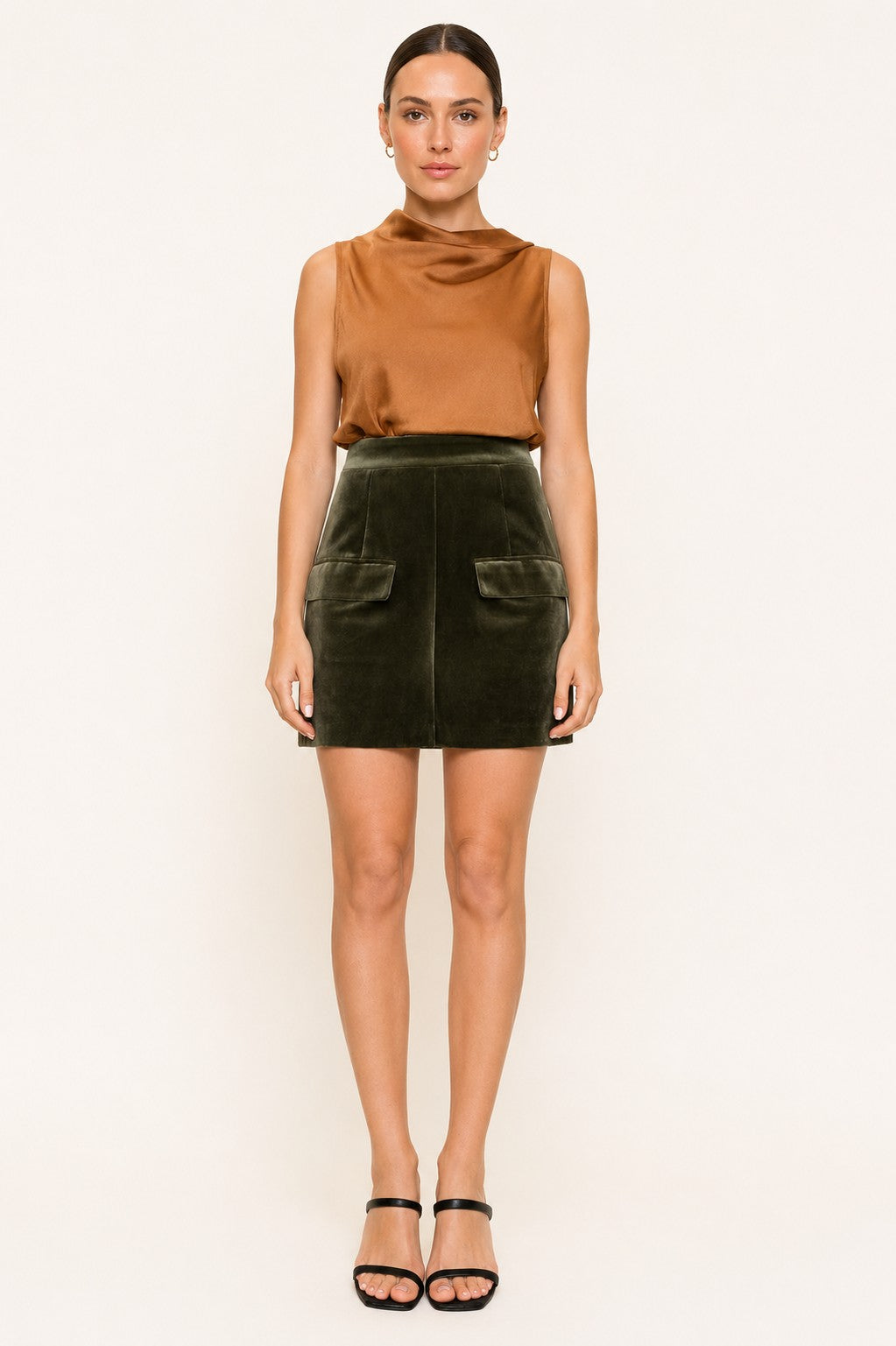 The Olive Hour Velvet Mini Skirt