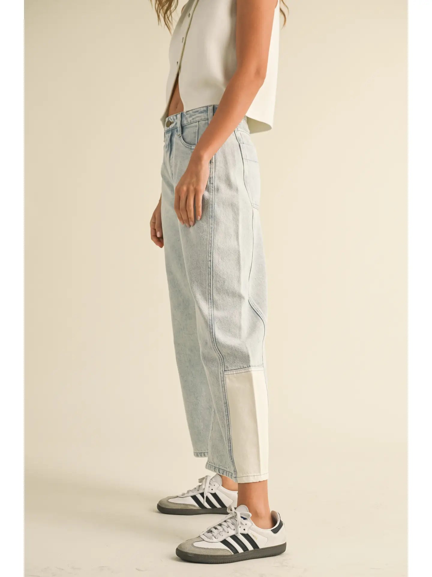 Balanced in Blue Barrel Denim Pants