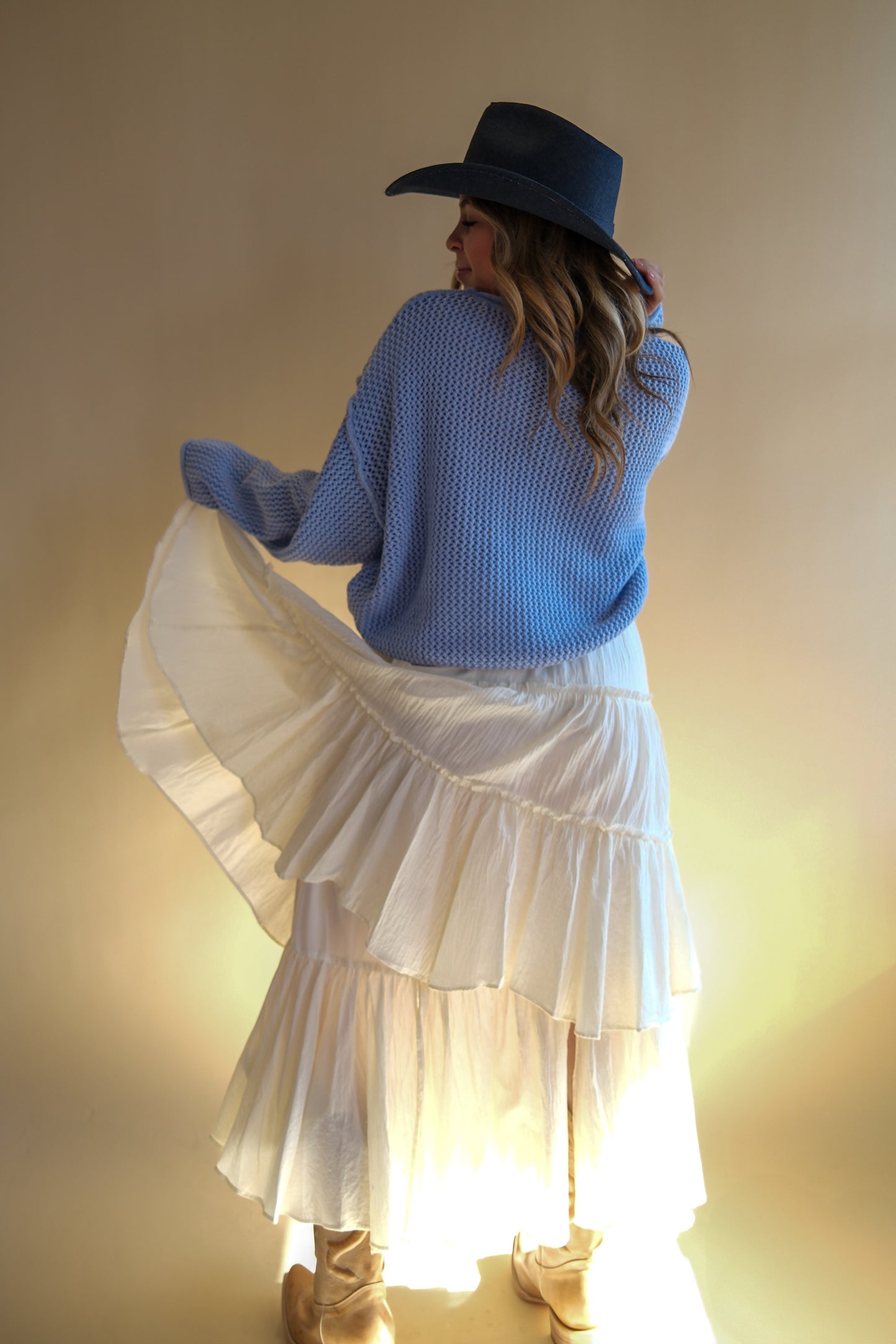 Aú Natural Tiered Maxi Skirt