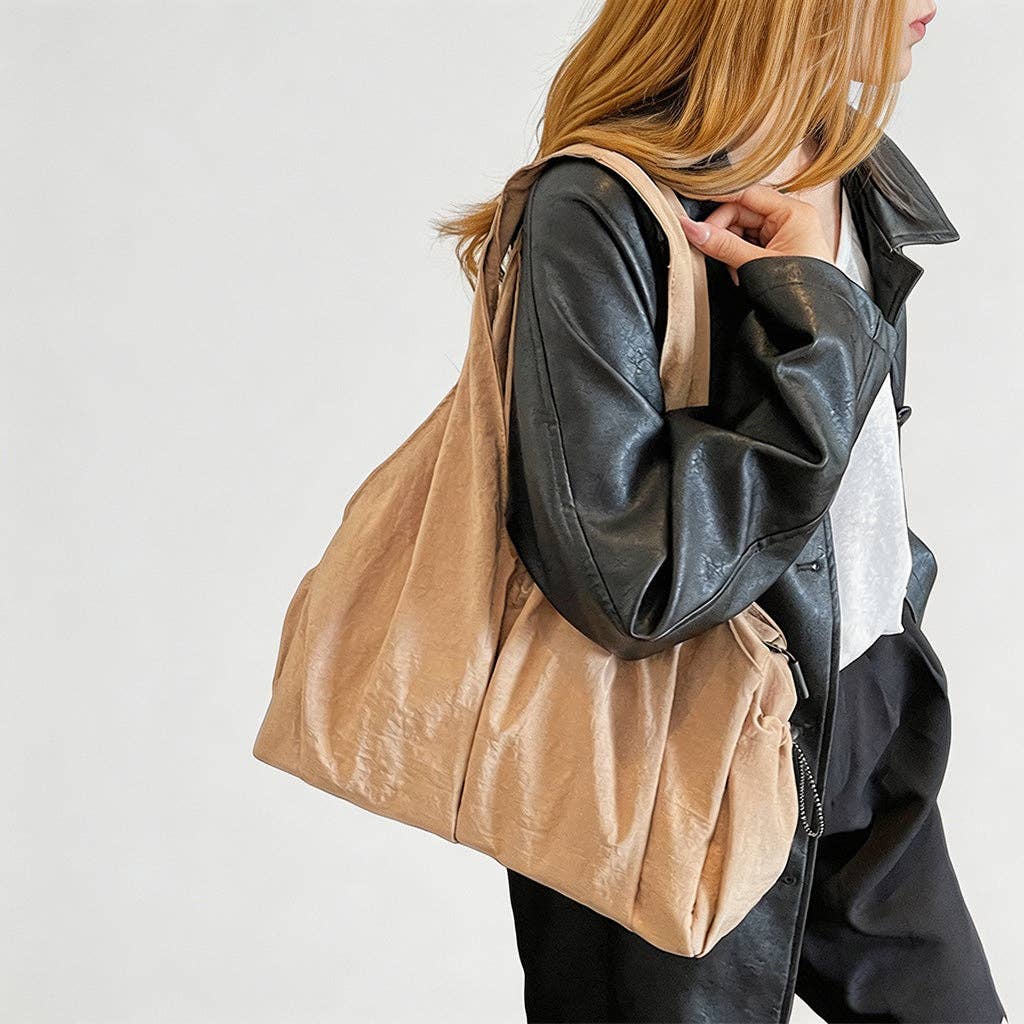 Nylon Slouchy Tote Bag
