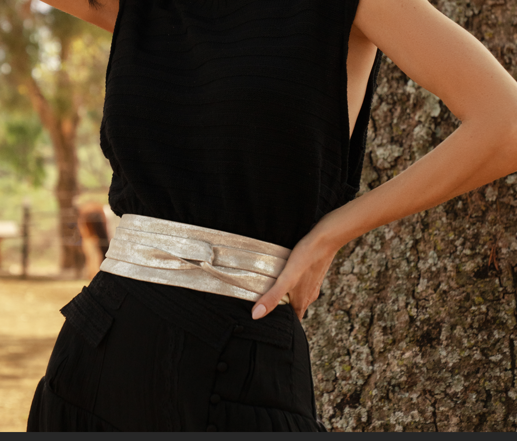 Wrap Belt - Silver Shimmer - OS