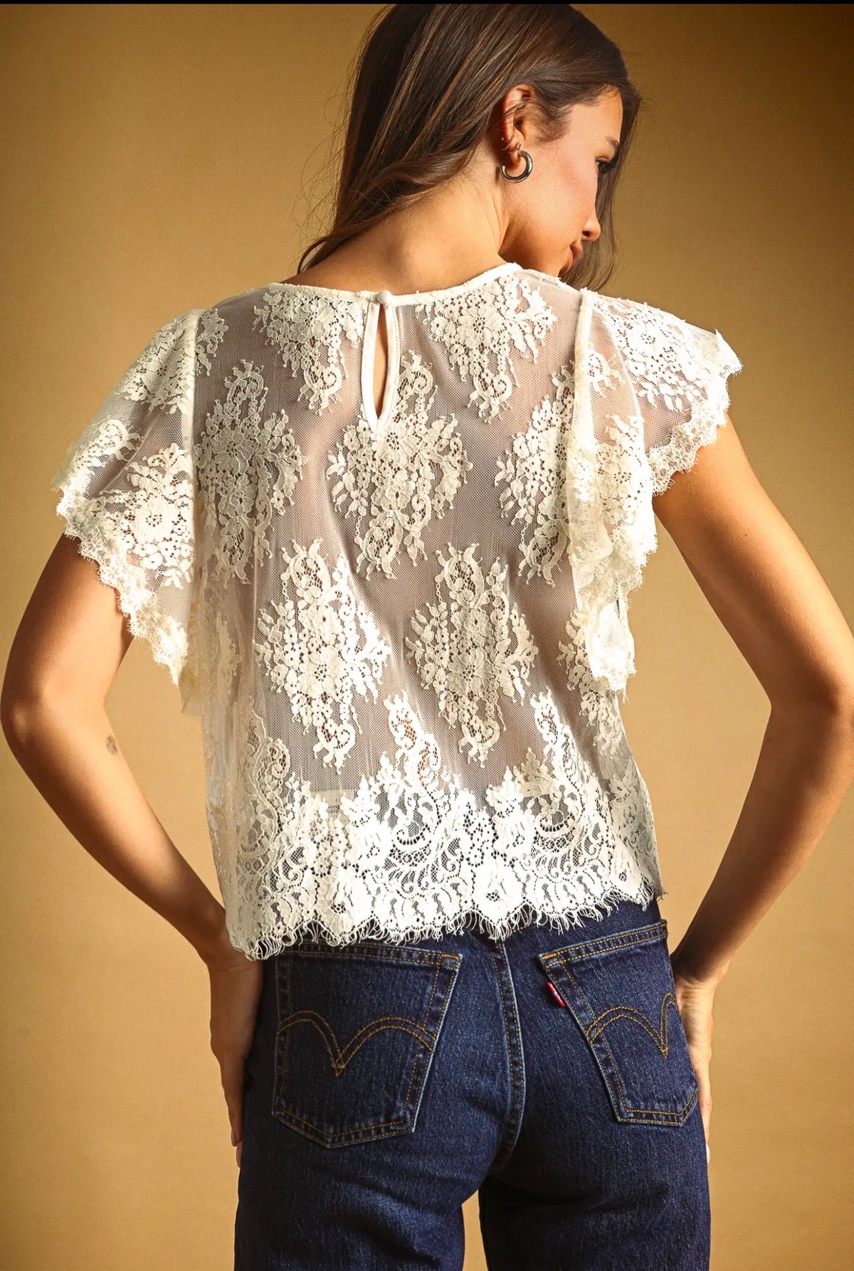 Edgy Vibe Lace Scalloped Top