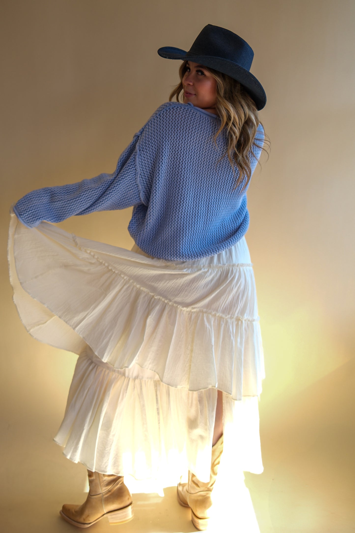 Aú Natural Tiered Maxi Skirt