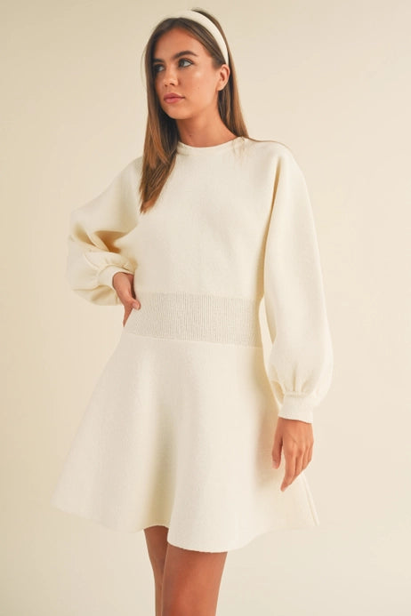 Clarissa Balloon Sleeve Sweater Dress