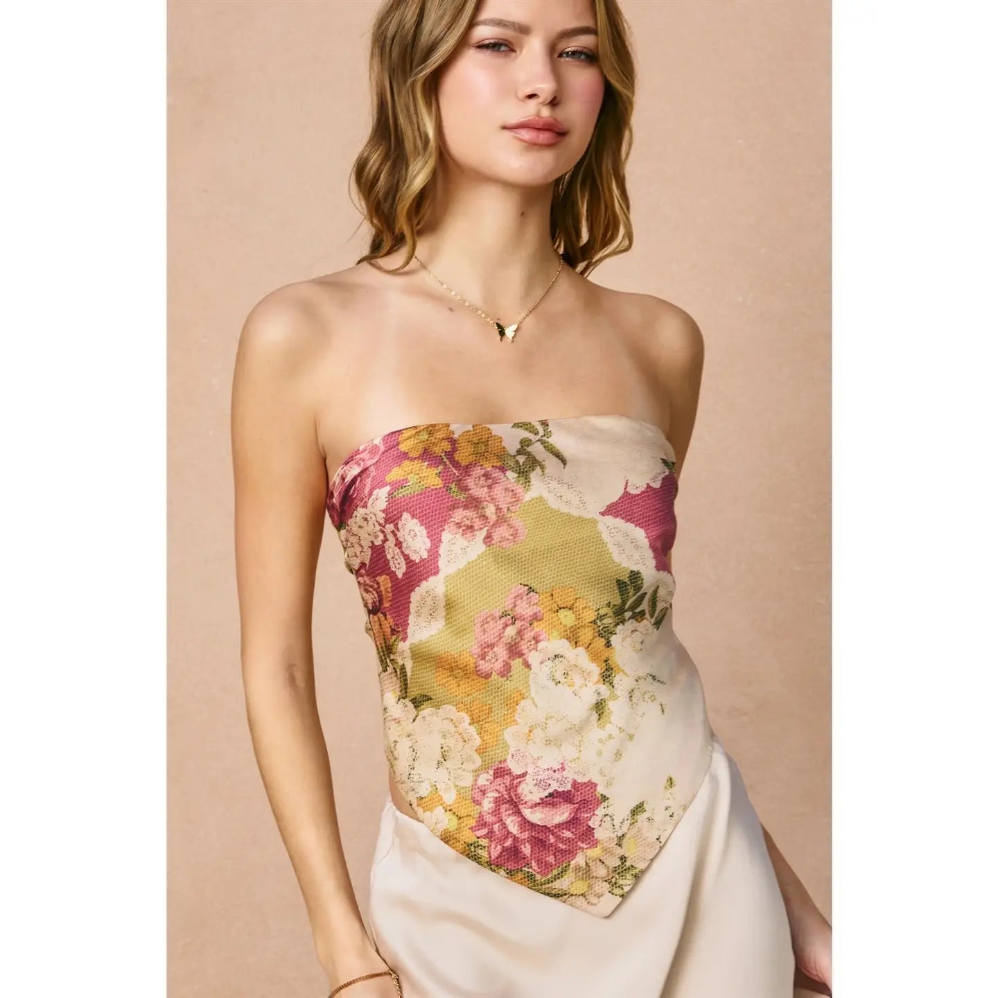 Meadow Romance Strapless Handkerchief Top