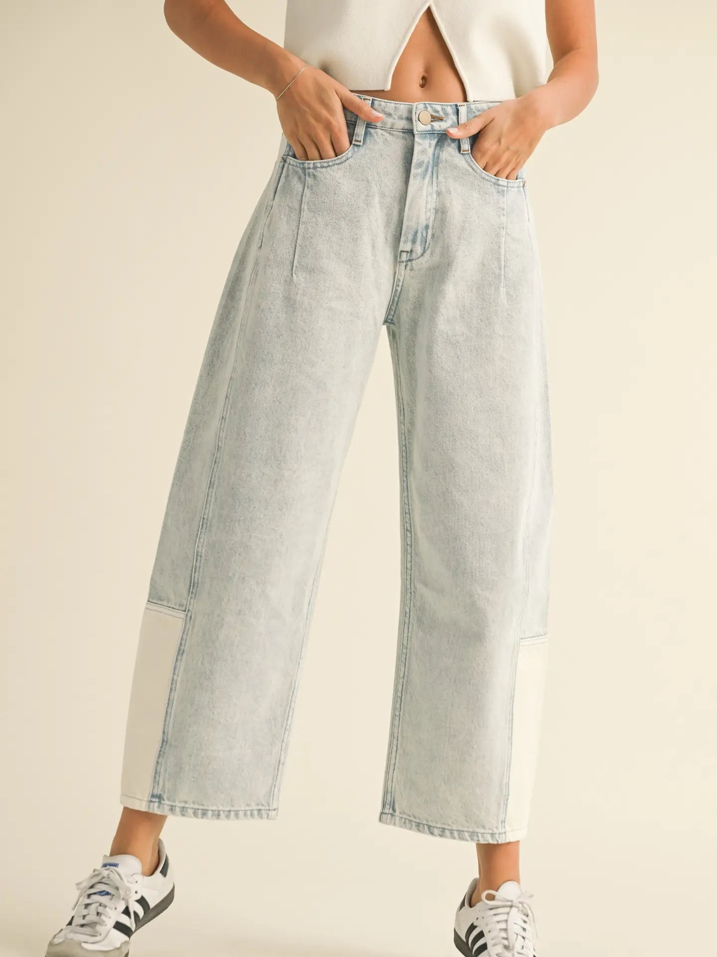 Balanced in Blue Barrel Denim Pants