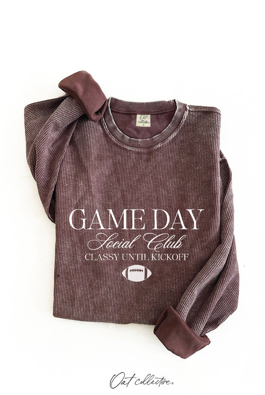 GAME DAY SOCIAL CLUB  Thermal Vintage Pullover