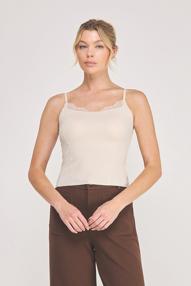Just There Cami Top with Eyelet Trim
