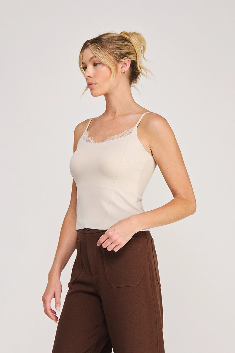 Just There Cami Top with Eyelet Trim